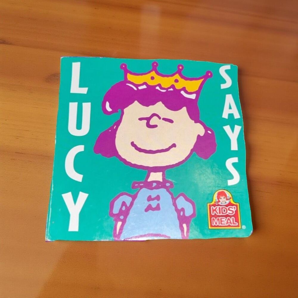 Rare 2011 Lucy Says Wendy's Kids Meal Mini Hard Cover Book Peanuts Snoopy